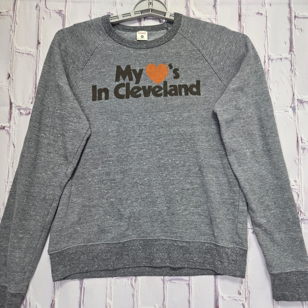 Homage Cleveland Browns Sweatshirt Men Medium Gray Raglan Crewneck Tri-Blend